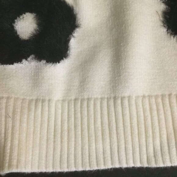 NWT Chloe + Jasmine size girls 8 ruffle at sleeve black and white/cream soft - Picture 6 of 9